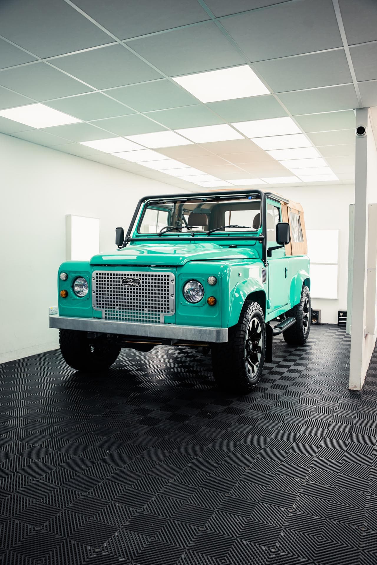 A Land Rover Defender in the JWB studio